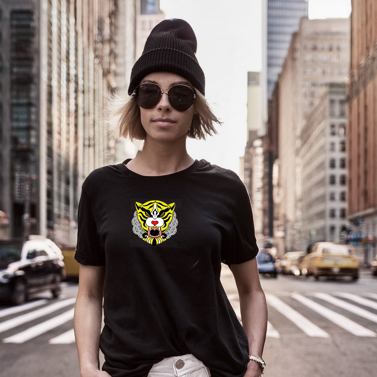 FIERCE TIGER BLACK Softstyle T-Shirt