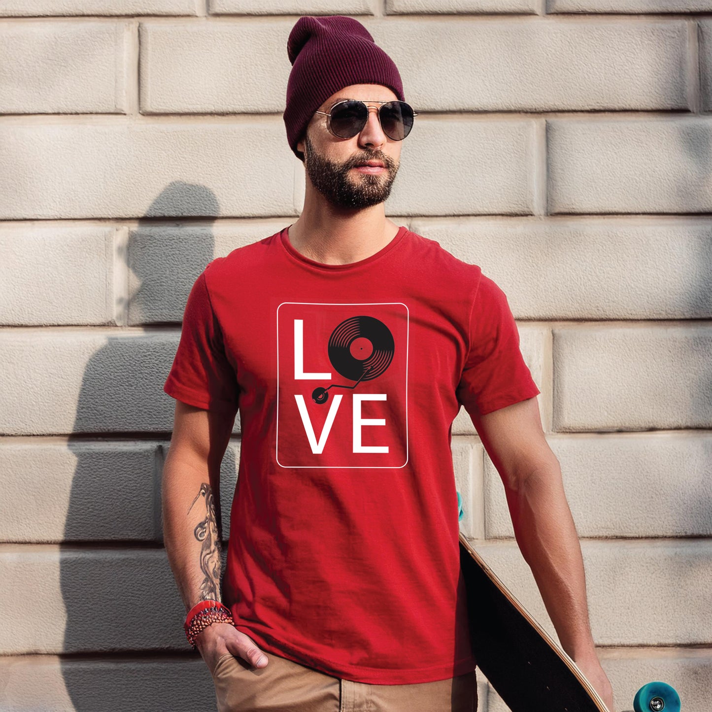 LOVE ON REPEAT Red Softstyle T-Shirt