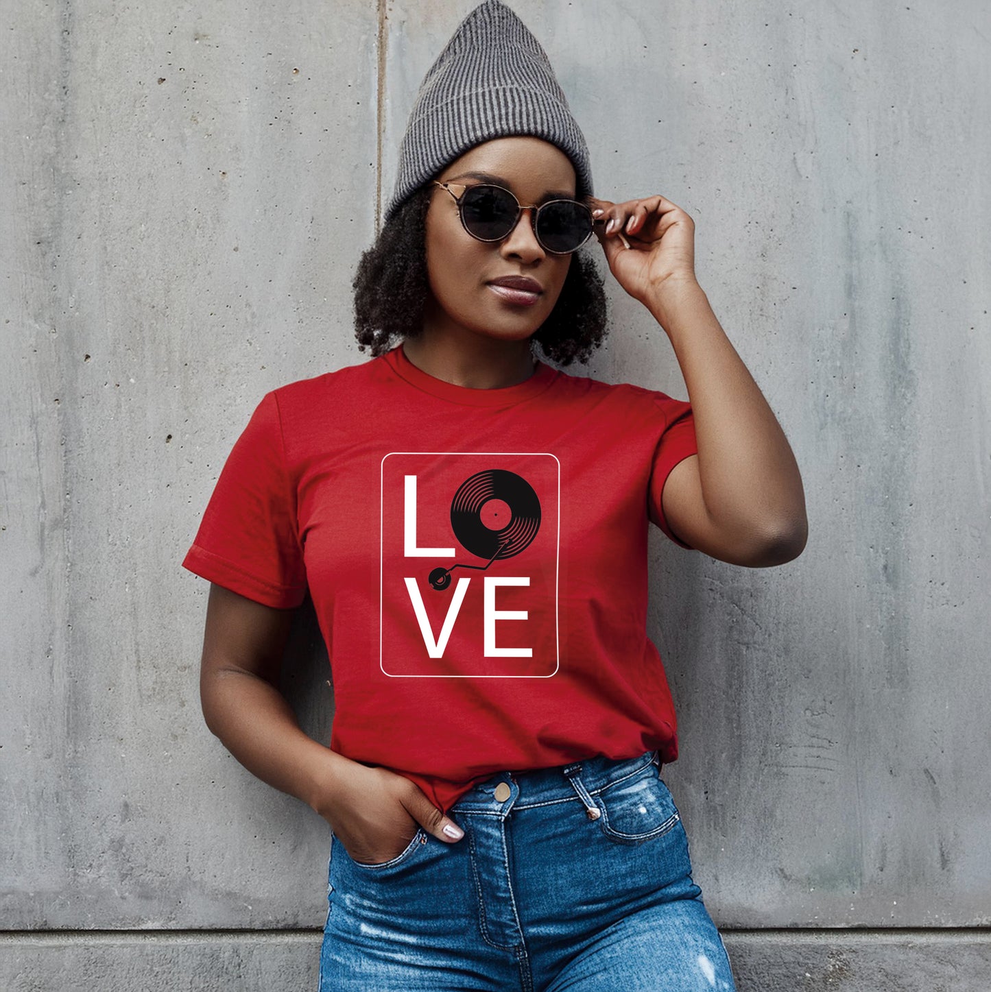 LOVE ON REPEAT Red Softstyle T-Shirt